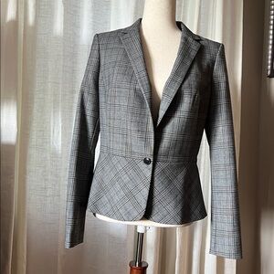 Banana Republic Gray Checkered Blazer